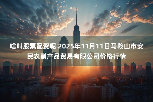 啥叫股票配资呢 2025年11月11日马鞍山市安民农副产品贸易有限公司价格行情